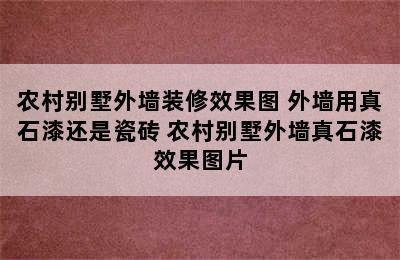 农村别墅外墙装修效果图 外墙用真石漆还是瓷砖 农村别墅外墙真石漆效果图片